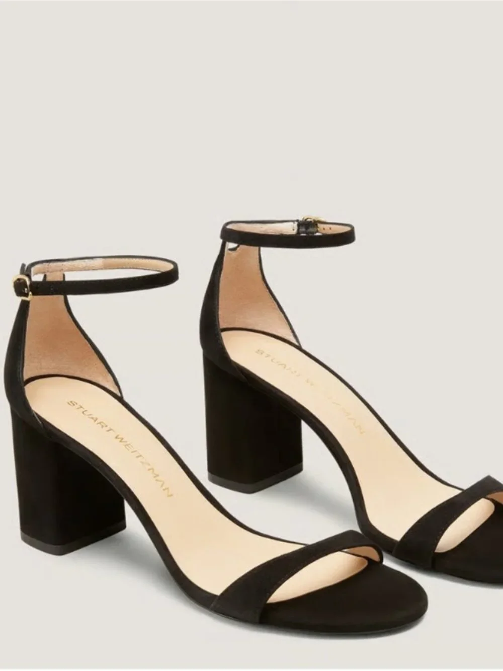 Stuart Weitzman Nudist Block-Heel Sandal 75